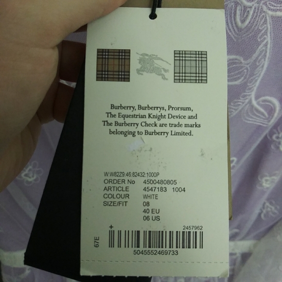 NWT Sz 6 Burberry White Lace and Lavender Dress - Picture 4 of 16